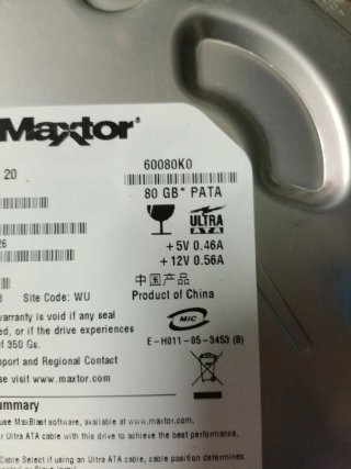 Hard Disk Maxtor 80GB PATA