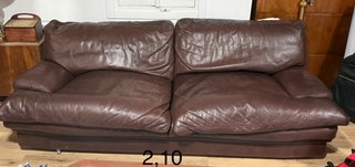 Sofá de Piel Roche Bobois Marrón Zona Cangas Narce