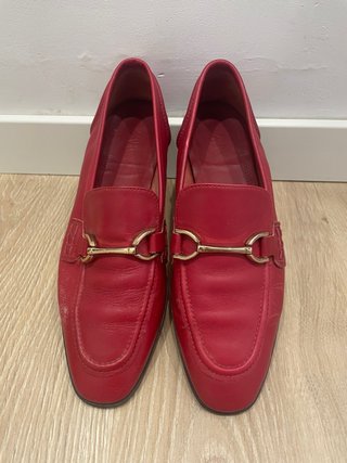 Zapatos de piel rojos ZARA T.39