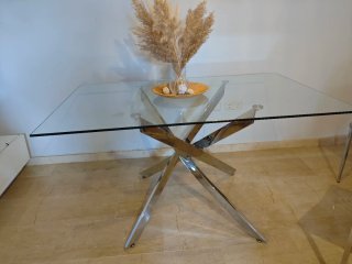 Mesa de Comedor de Cristal