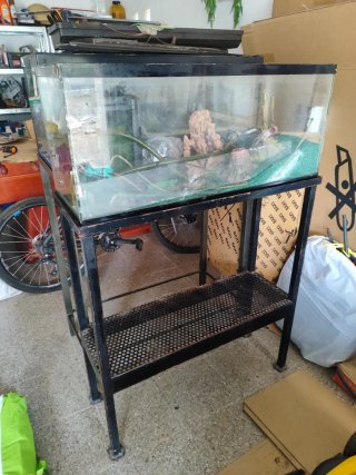Pecera Grande con Soporte Metálico