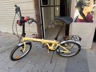 Bicicleta Vintage plegable amarilla