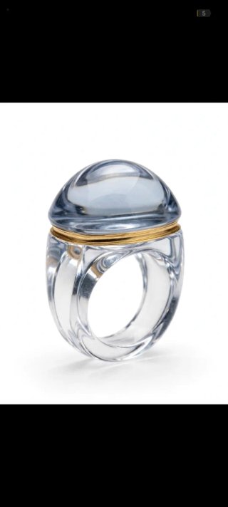 Anillo de Baccarat y oro 18k.