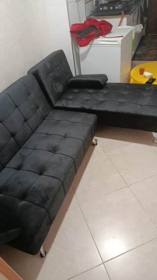 Sofá de dos piezas negro