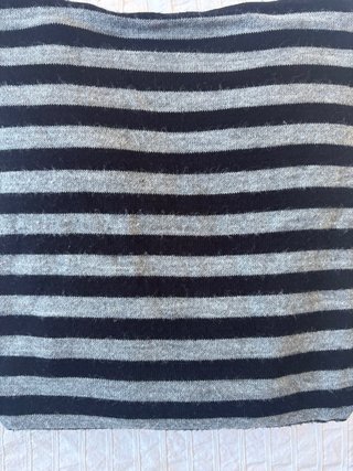 Jersey cuello barco rayas gris y negro XL