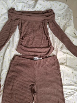 Conjunto Dos Piezas Bershka Marrón Talla S
