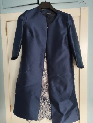 Conjunto abrigo y vestido fiesta