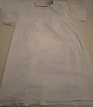 Vestido bordado blanco y negro mujer