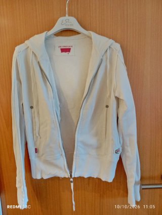 Sudadera Levi's juvenil blanca con capucha