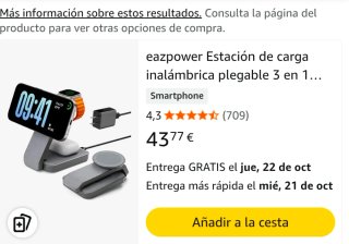 Estación Carga Inalámbrica Plegable 3 en 1