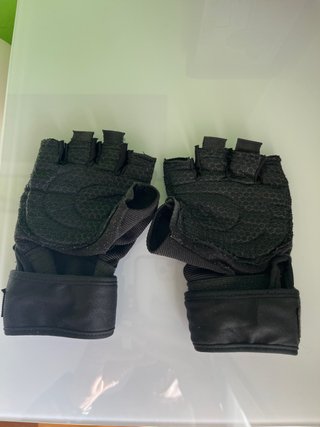 Guantes Gimnasio Pesas Muñequera Negra