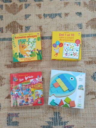Lote de 4 Juegos y Libros Infantiles