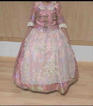 Traje de Fallera Rosa y Dorado
