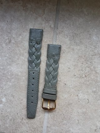 Cinturino vintage vera pelle grigio