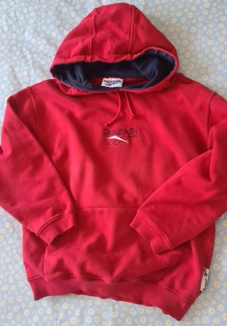 Sudadera Reebok Roja/granate con Capucha