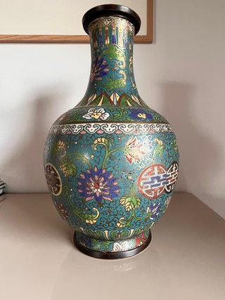 Gran Jarrón Cloisonné Antiguo