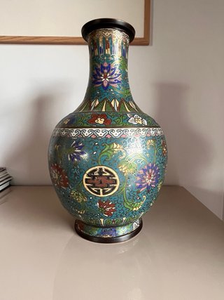 Gran Jarrón Cloisonné Antiguo