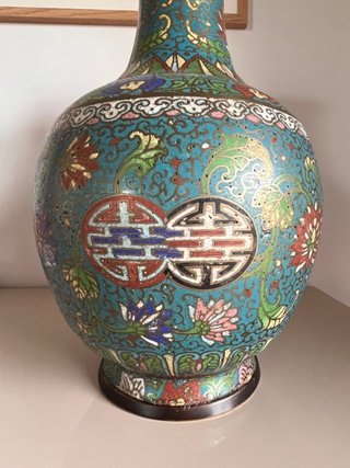 Gran Jarrón Cloisonné Antiguo
