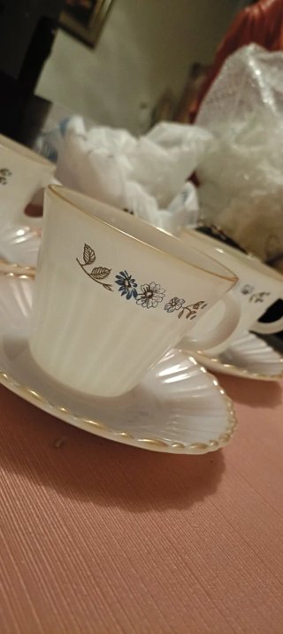 5 Set di tazze antiche con piatti