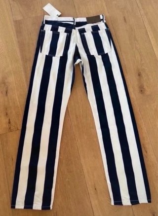Pantalones Zara Rayas Blanco y Negro Talla 38