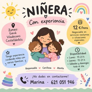 NIÑERA CON EXPERIENCIA PARA NIÑOS A PARTIR DE 2