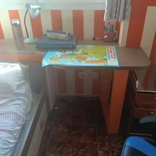 Habitación infantil tren litera.Cama de 90 por 2mt