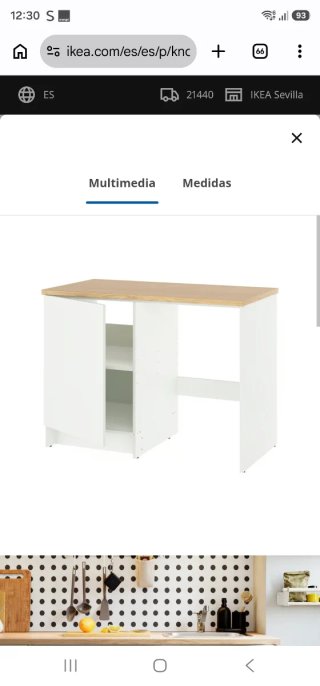 Mueble Cocina IKEA Knoxhult Blanco/Madera