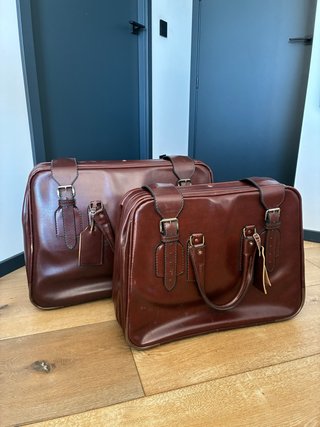 Maletas Vintage Salpe Cuero Marrón (2 uds)