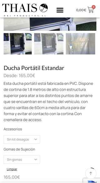 Cabina de ducha camper Thais