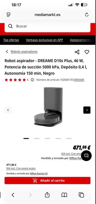 Robot aspirador Dreame D10s Plus