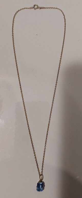 Colgante vintage de oro y aguamarina S.M. de 1950