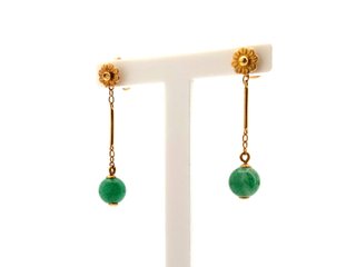 E1806497-0 Pendientes Oro 18k Con Esmeralda