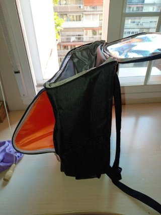 Mochila nevera Weyoung negra y naranja