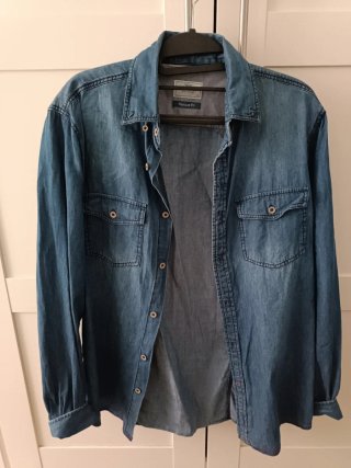 Camisa Vaquera Zara Azul Talla M