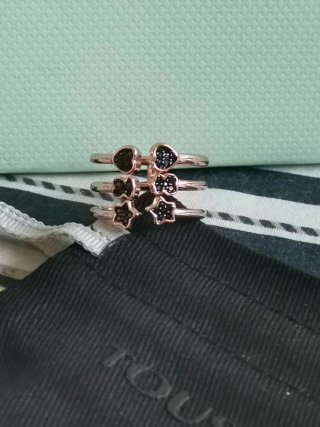 Anillo Tous Corazón y Estrella Negro