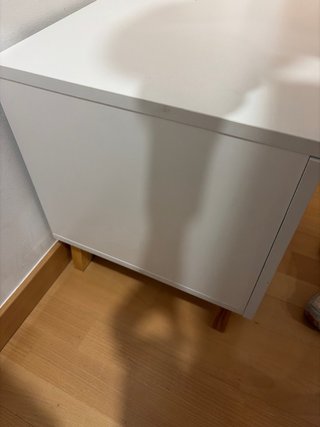 Banco zapatero blanco y madera