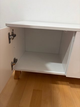 Banco zapatero blanco y madera
