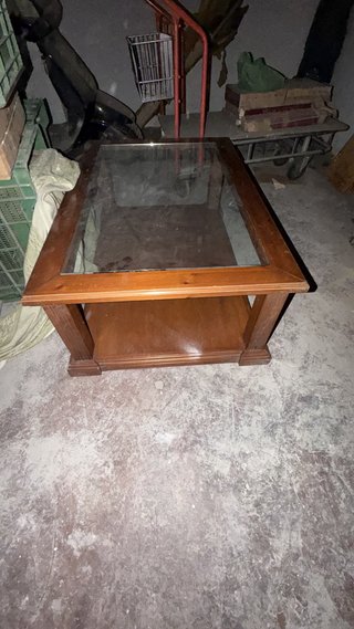 Mesa de centro madera y cristal