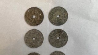 Lote 10 monedas antiguas 25 céntimos 1934 y 1937