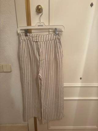 Pantalón de lino a rayas