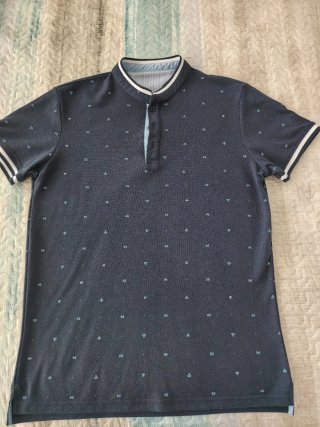 Polo Azul Estampado Talla M