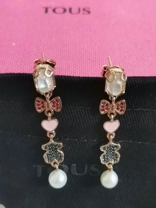Pendientes Tous Oso Perla y Lazo