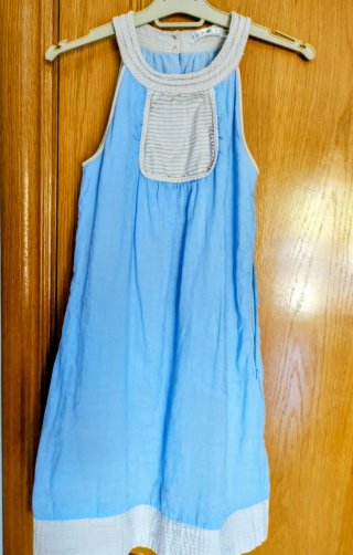 Vestido sin mangas H&M azul y beige