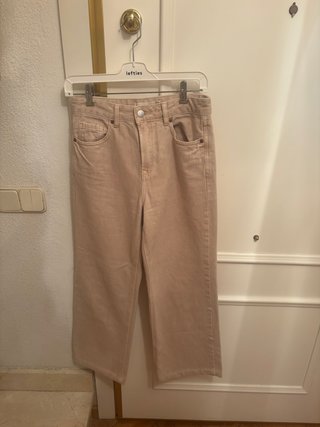 Pantalones Vaqueros Anchos Beige