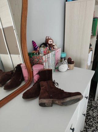 Botines ante marrón chocolate talla 41