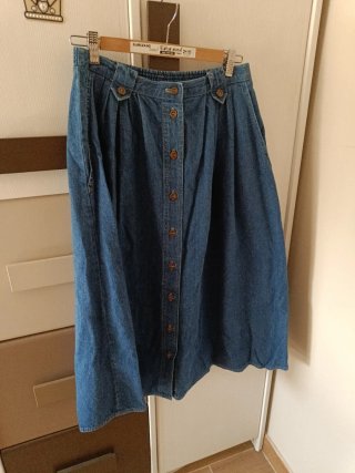 Falda vaquera MIDI vintage cintura elástica