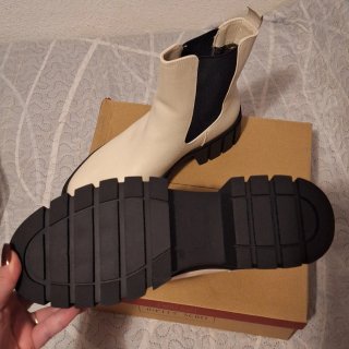 Botas plataforma METRY SCOTT beige/negras T40