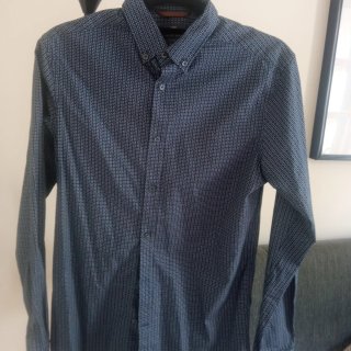 Camisa Sfera Hombre Azul Estampada Talla S