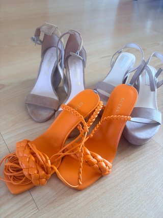 Pack sandalias Talla 36 (Naranja y Beige)