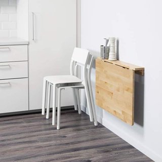 Mesa abatible de pared madera maciza.